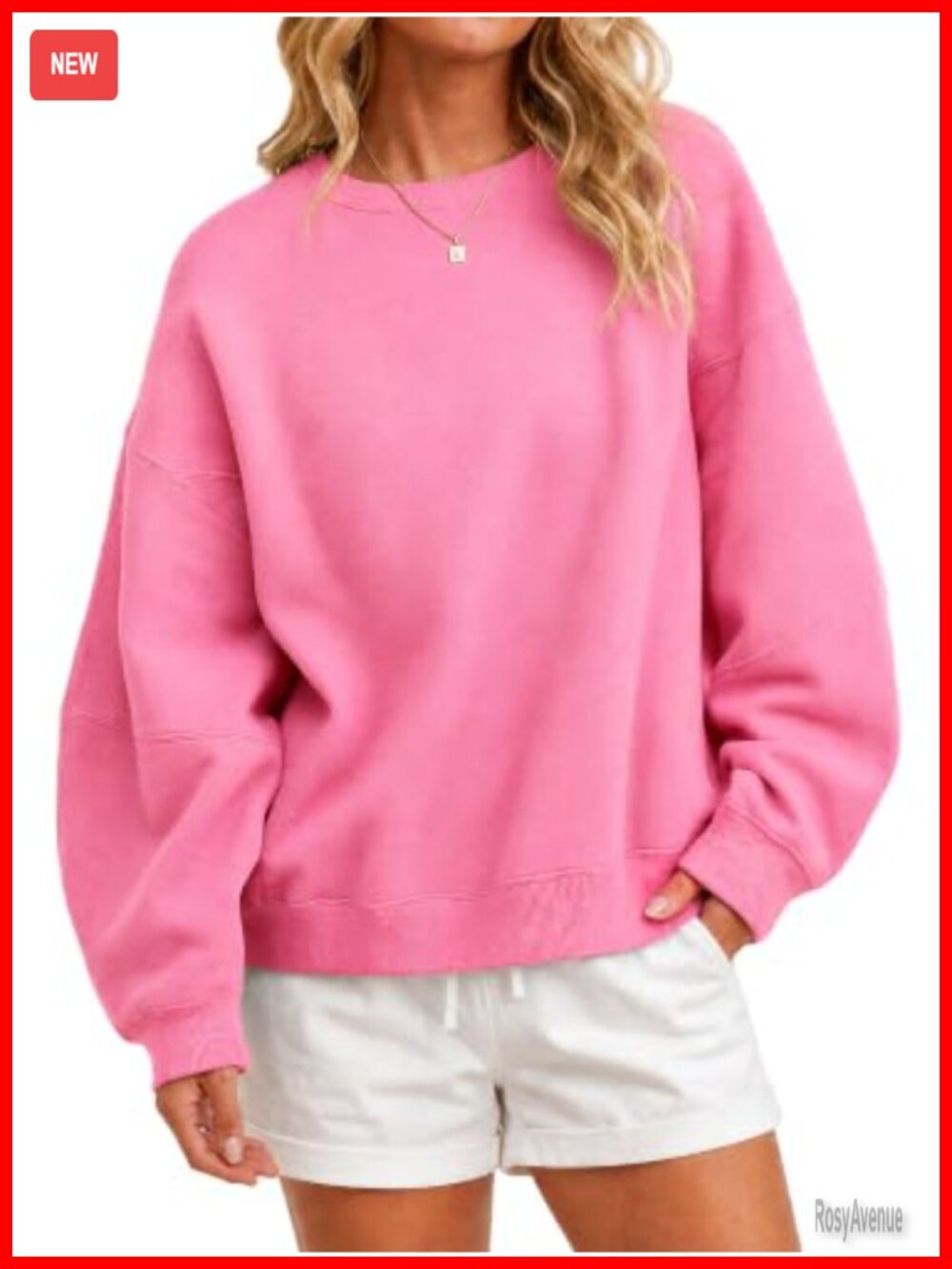 Oversized Crewneck Sweatshirt Casual Lounge Fleece Pullover Soft